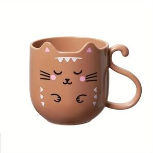 Cartoon Character Cat Mug - Brown